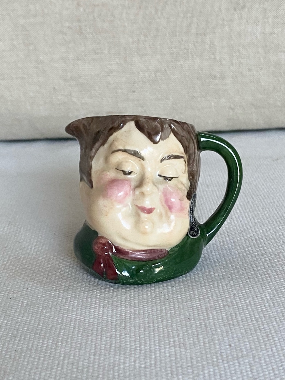 Vtg 50s Radnor English Bone China Miniature Toby Character Jug Fat Boy
